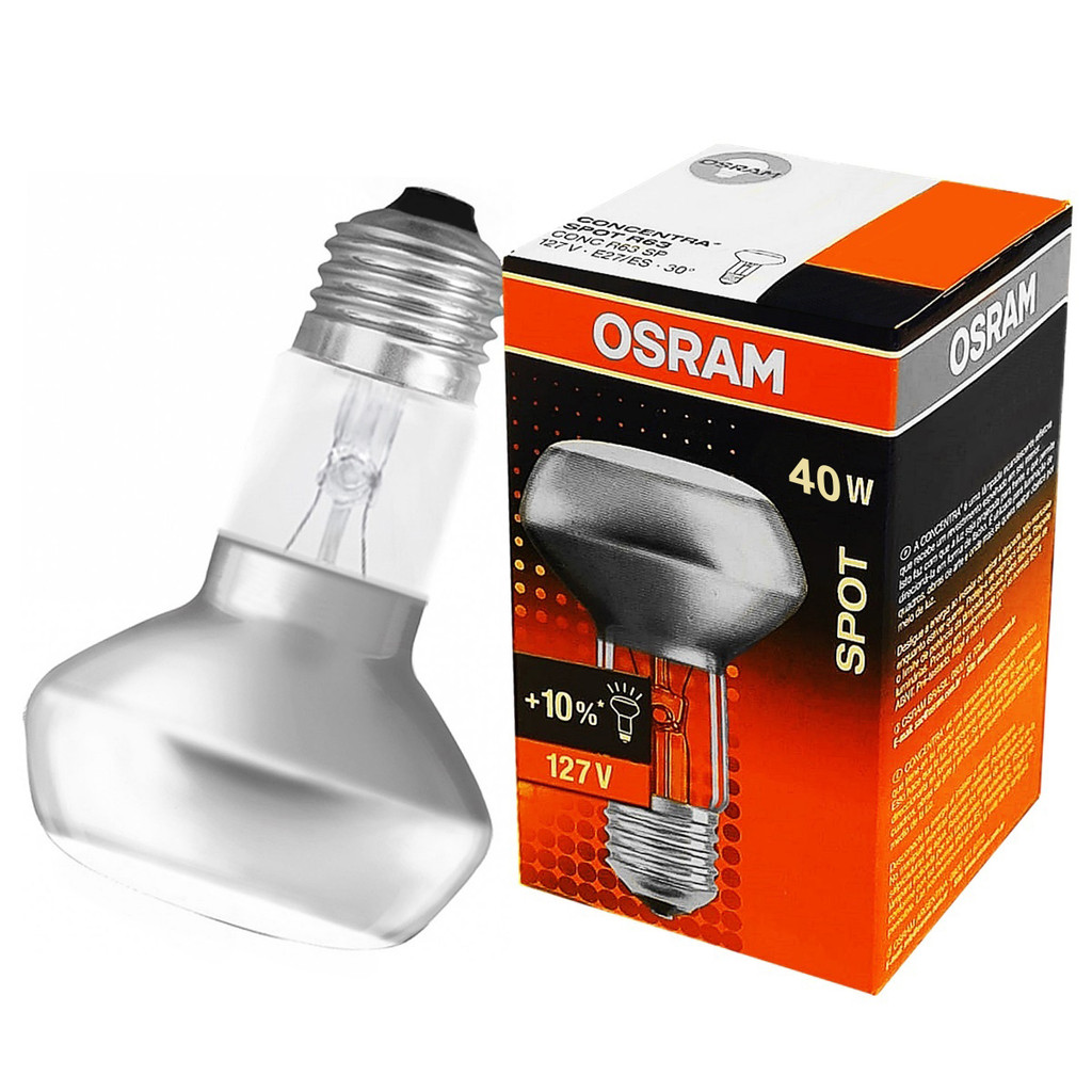 Lâmpada Incandescente Spot Refletora R63 40W E27 127V Fosca | Shopee Brasil