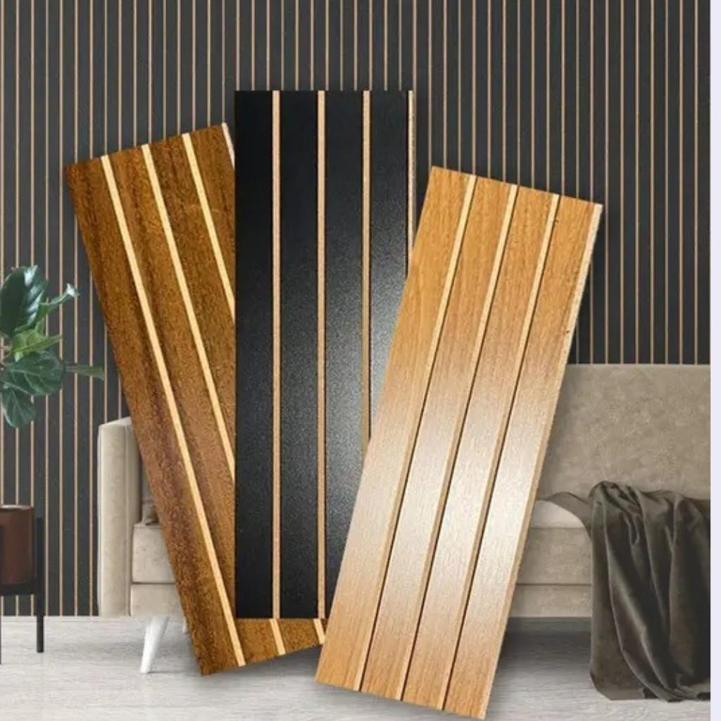 Kit 20 Ripas Painel Ripado MDF 45x11cm Autocolante Revestimento ...