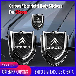 para Citroen Emblema de crachá adesivo cromado para carroceria de porta de carro com proteção contra arranhões