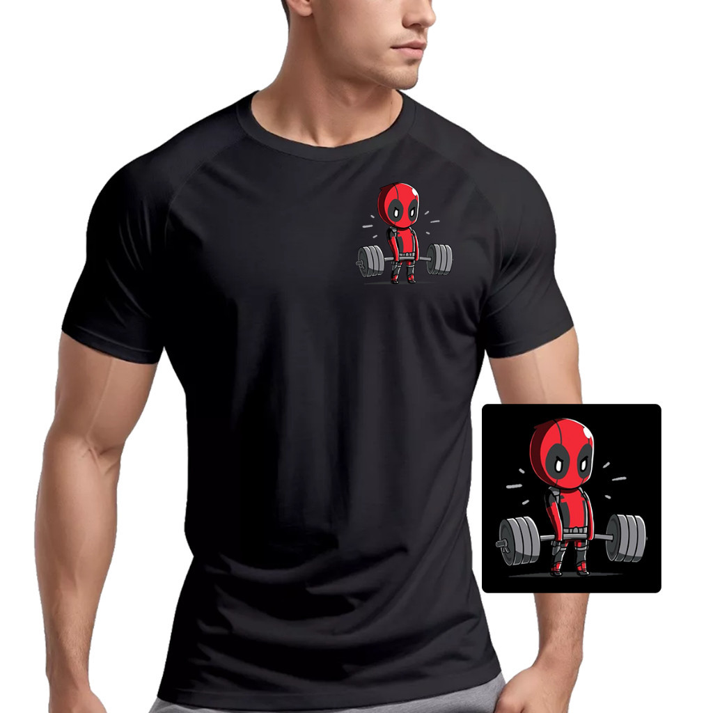 Camiseta Masculina Deadpool Treino Atividade Física Academia plus Size