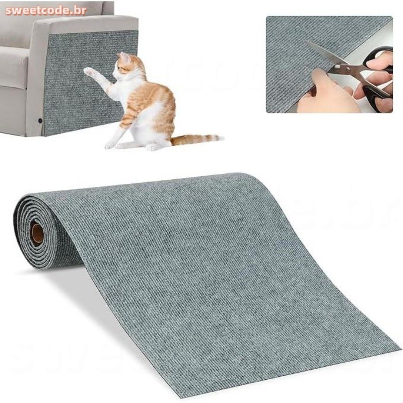 Rypet Trimmable Self-Adhesive Cat Scratch Mat Substituição De Tapetes Para Prateleiras De Árvores De Gatos Degraus Sofá Móvel Protetor De Bricolagem