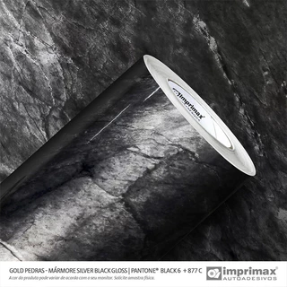 Adesivo Vinil Grosso Papel de Parede Silver Black Gloss (1,22x0,50)