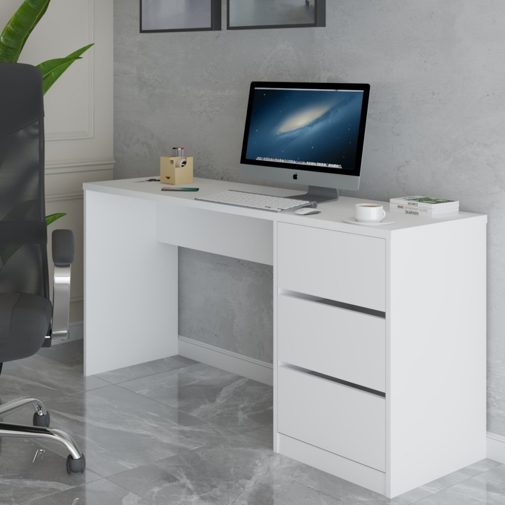 Mesa para Computador Home Office 3 Gavetas