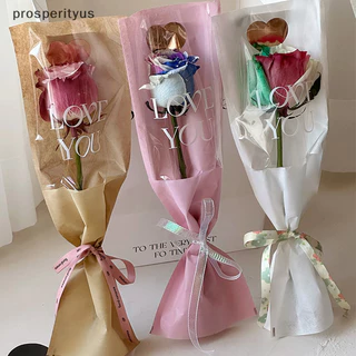 [prosperityus] 10/20pcs Embalagem De Flores De Rosa Única Saco De Papel De Embrulho Floral De Casamento Suprimentos Valene's Day Party Decor [BR]