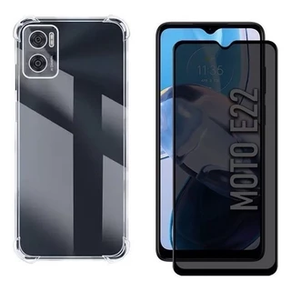 Capa Case Capinha Anti Queda Para Motorola Moto E22 + Película 3D Privacidade