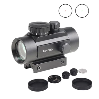 1x40 Ponto Vermelho Telescópico De Visão Verde Para 11MM/20MM Trilho Duplo
