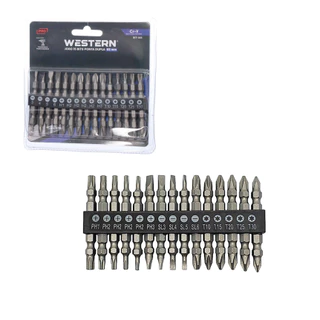 Jogo de Bits Ponteira Dupla Parafusadeira Furadeira 65mm 15 Peças Imantado Torx Philips Fenda
