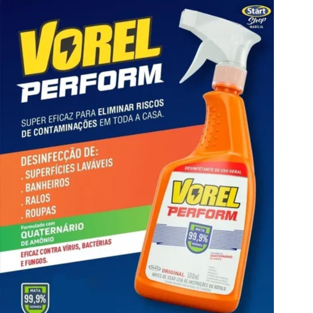 DESINFETANTE VOREL PERFORM SPRAY ORIGINAL 500ML | Shopee Brasil