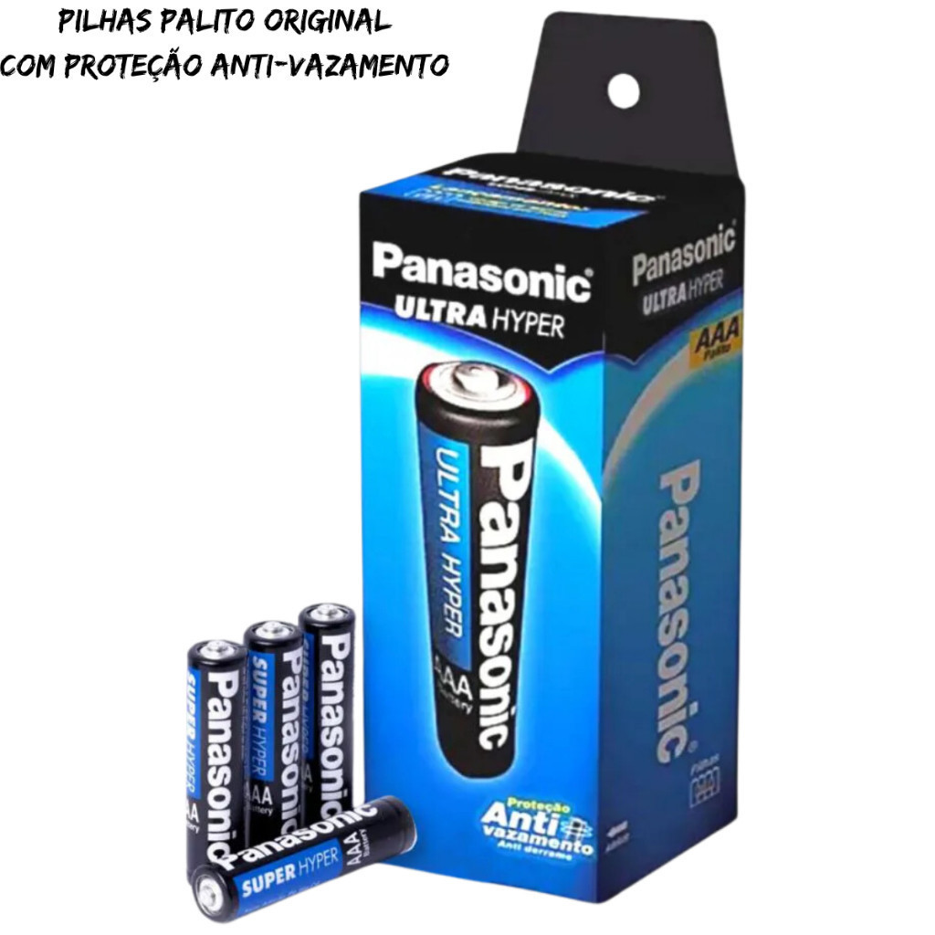 Pilha Palito AAA Panasonic 8, 12, 16, 24, 32 ou 40 UNIDADES de Pilhas Original