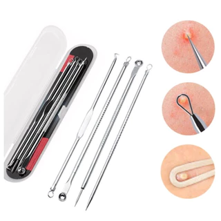 Kit 4 de Ferramentas de Beleza Extrator De Acne Removedor De Cravo Espinha Aço Inoxidável-INLIS ANA