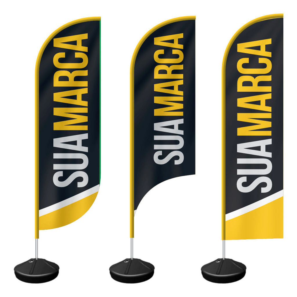 Wind Banner Personalizado Somente Tecido 2m Dupla Face