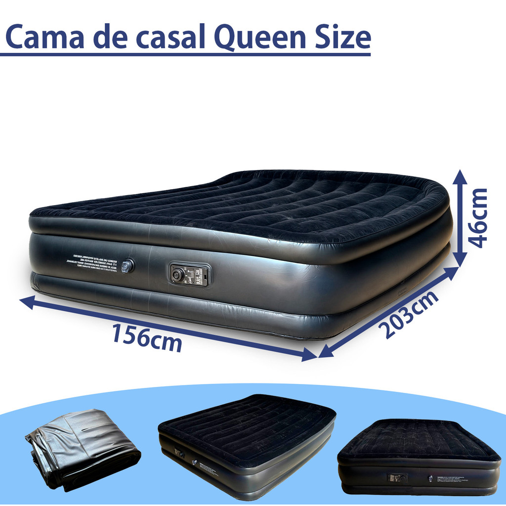 Colchao de Ar Inflavel Casal Queen Confortavel para Acampamento Carros ...