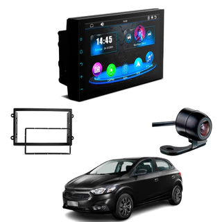 Central Multimídia CarPlay Android Auto Faaftech 7 Polegadas + Câmera de Ré Borboleta + Moldura 2din Joy 20-21