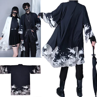 Dragão Chinês Cardigan Impresso Harajuku Kimono Estilo Longo Feminino Homens Samurai De Rua Japonês Cosplay Yukata Tops Oversize 6XL