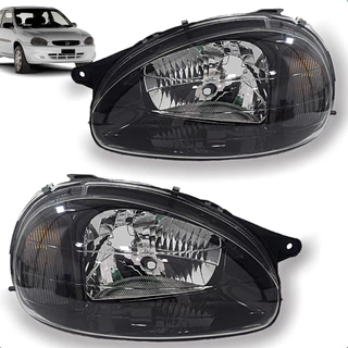 Par Farol Corsa Pick-up Wind Sedan Wagon Classic 94 95 96 97 98 99 2000 a 2010 Mascara Negra