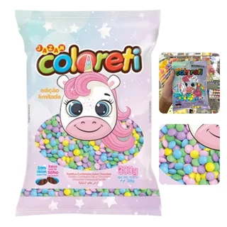 Confete de Chocolate Coloreti Mini Unicórnio Colorido 300g - Jazam