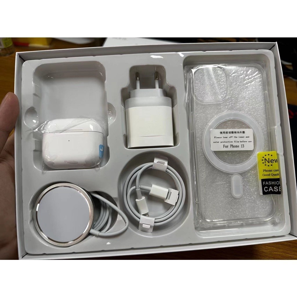 Apple IP 5 em 1 conjunto cinco peças MagSafe/caixa do telefone celular/cabo de dados/AirPods 13/11mini/XSR/12 Pro Max