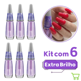 Kit 6 Esmalte Impala Verniz Extra Brilho Roxinho Secagem Rápida