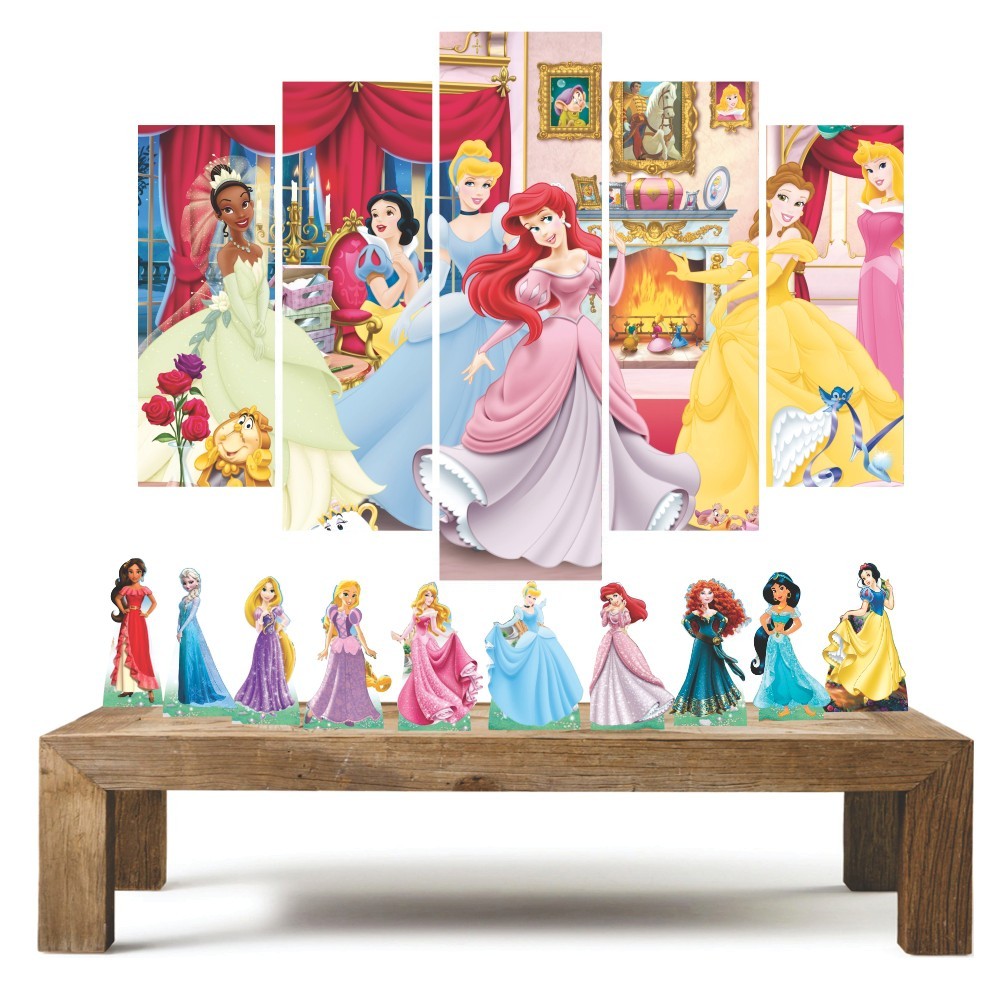 Kit Decoração Festa Princesas da Disney Ariel Cinderela Bela | Shopee Brasil