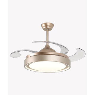 Ventilador Teto Plafon Air Gold Multicor 4 Pás Transparente Controle Remoto Opus