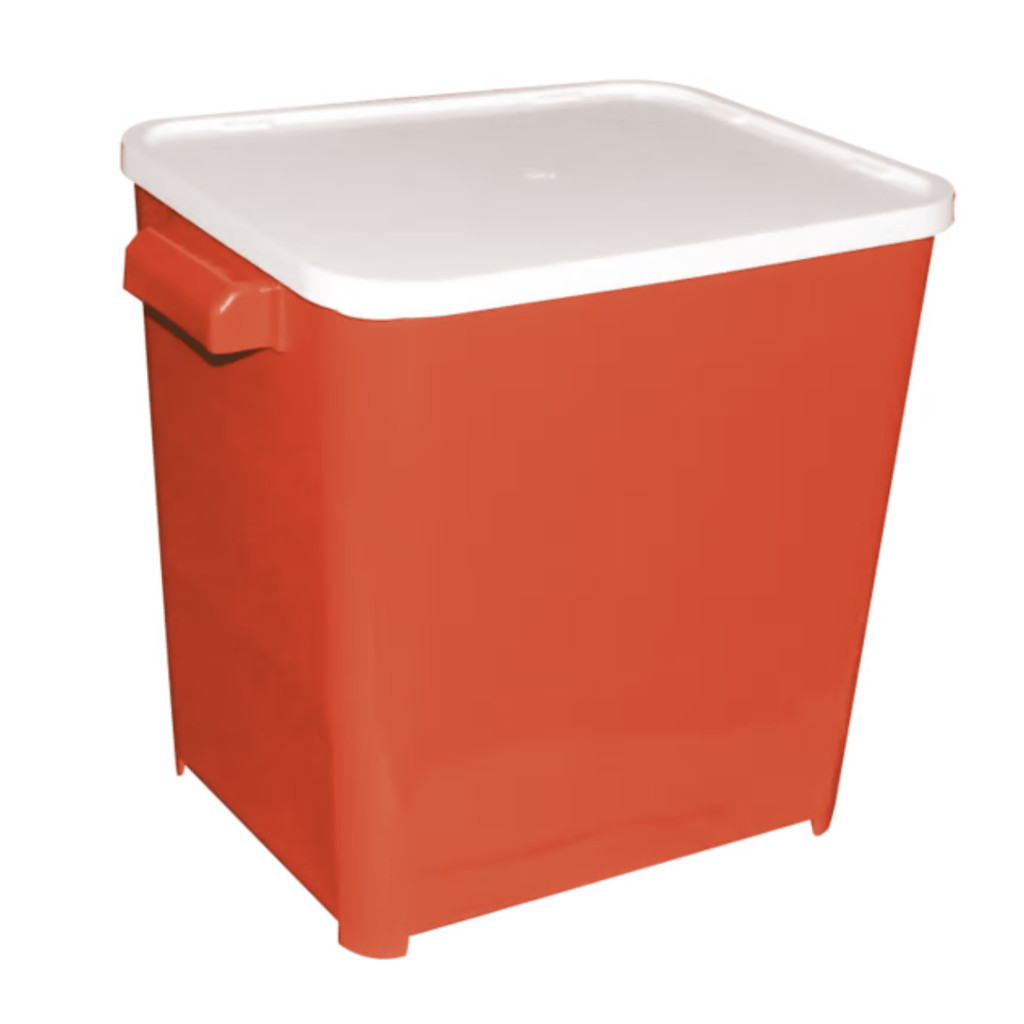 PORTA RAÇÃO POTE 15KG TAMPA VEDADA ANTIFORMIGA LARANJA