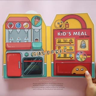 Pacote De material De Livro Silencioso Burger Fast Food Restaurante DIY De Jogos Interativo De Quebra-Cabeças
