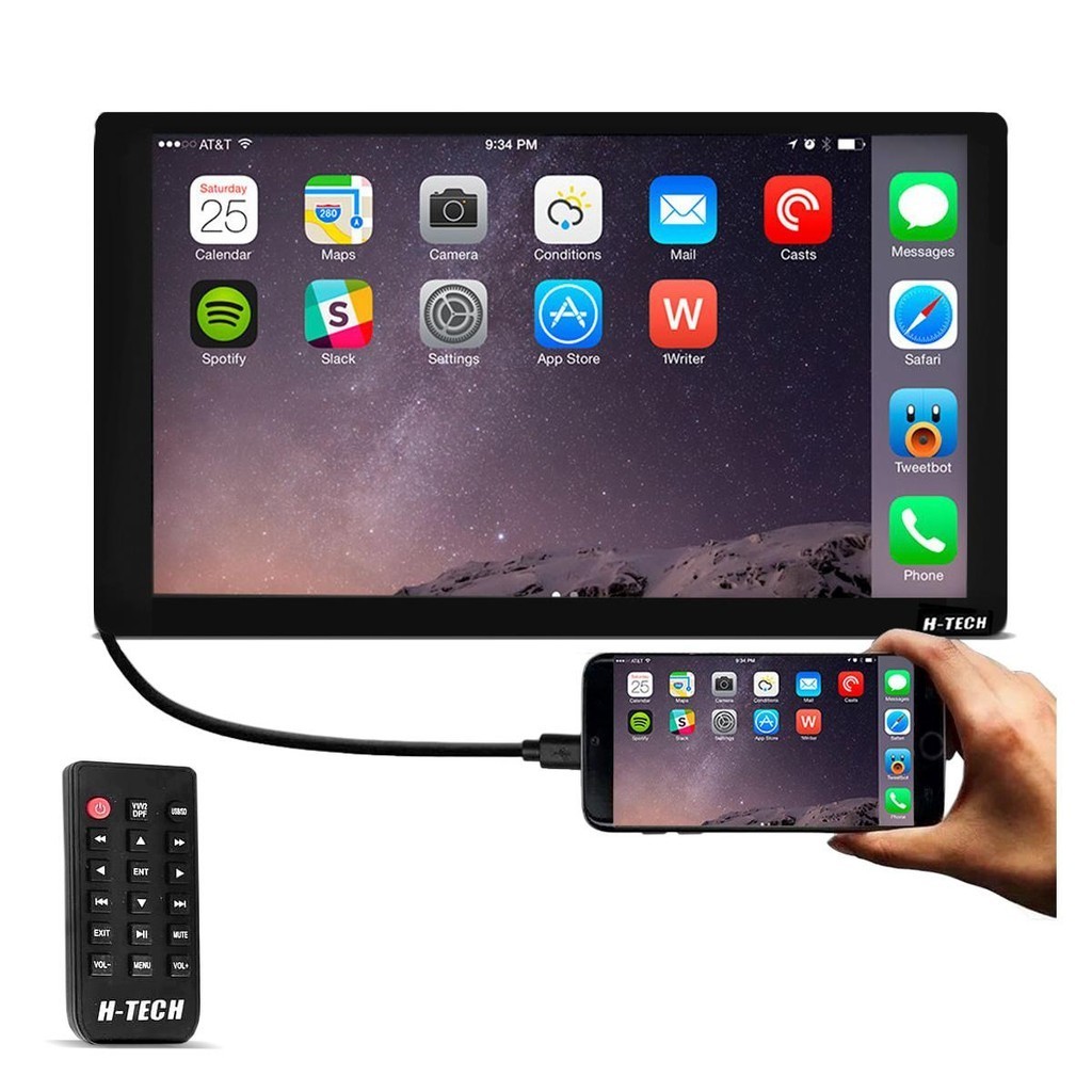 Encosto Cabeça Tela 10 Polegadas Usb Acoplável H-tech