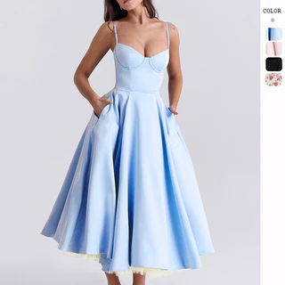 2024 Summer New Style Europeu Americano High-End Super Beautiful Princess Dress Francês Gaze Grande Vestido de Baloiço Mulher