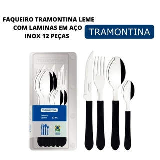 Faqueiro Tramontina Leme com Lâminas em Aço Inox e Cabos de Polipropileno 12 Peças Ref.: 23198015/23198315/23198715/23198915
