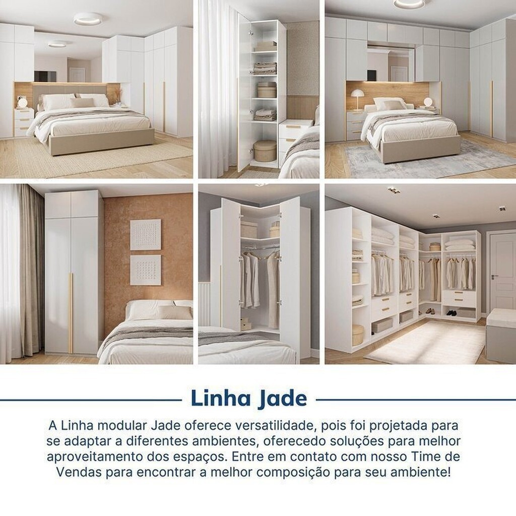 Guarda-roupa Modular 80cm com Portas e Prateleiras Jade Cabecasa ...