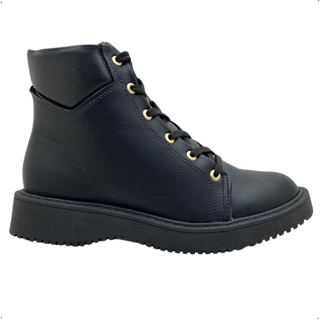 Bota Moleca Feminina Coturno Cano Curto Tratorada