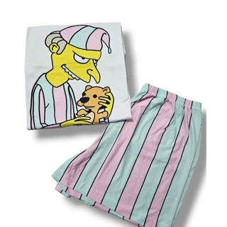 Pijama Baby Doll Manga Curta Personagens Mr Burns SImpsons