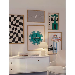 Kit 5 Quadros Decorativos Las Vegas Formula 1 Moderno