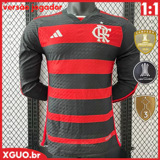 Versão Jogador Camisa Manga Longa Homens New Thai Futebol 24/25 flmg Casa 1:1
