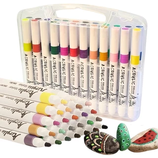 Kit 24 Caneta Tipo Posca Colorida Cerâmica Madeira Metais Tecido Tênis