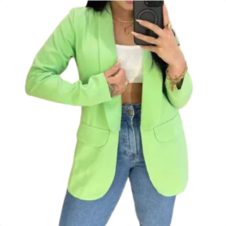 Blazer Feminino Social Alfaiataria Fino Acabamento Alta Moda tecido leve e encorpado