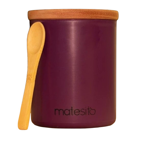 Porta Erva com colher MATESITO ROXO Chimarrão Tereré