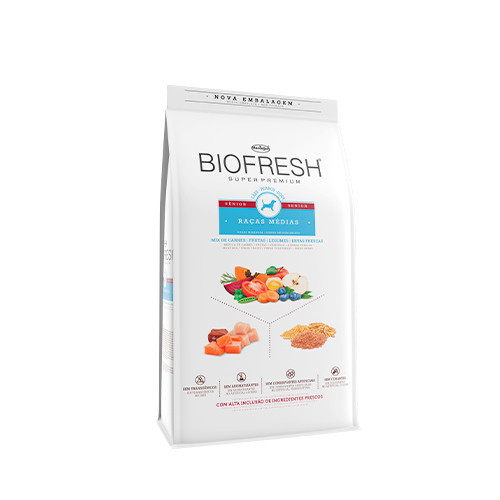 Ração Biofresh Cães Sênior Raças Médias Mix Carnes 3kg | Shopee Brasil