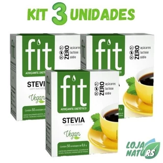 KIT 3 Adoçante de Stevia com Sucralose Sem Glúten Vegano 60g com 50 Envelopes 0,6g - Stevita
