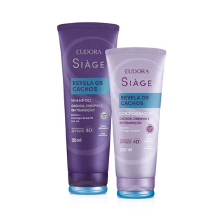 Kit Revela Os Cachos Shampoo 250mL e Condicionador 200mL Siage Eudora