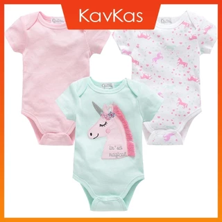3 Pcs/set Baby Rompers Meninas Unicórnio Fato De Banho 100 % Algodão Roupas Para Recém-Nascidos Bebês Por 0-12 Meses