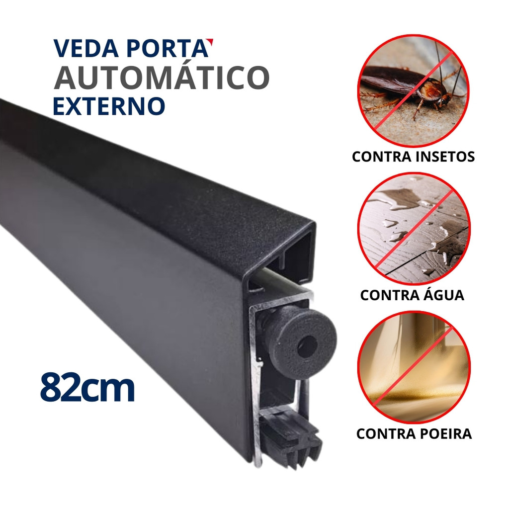 Veda porta externo automático ajustável 82 cm de sobrepor Udinese