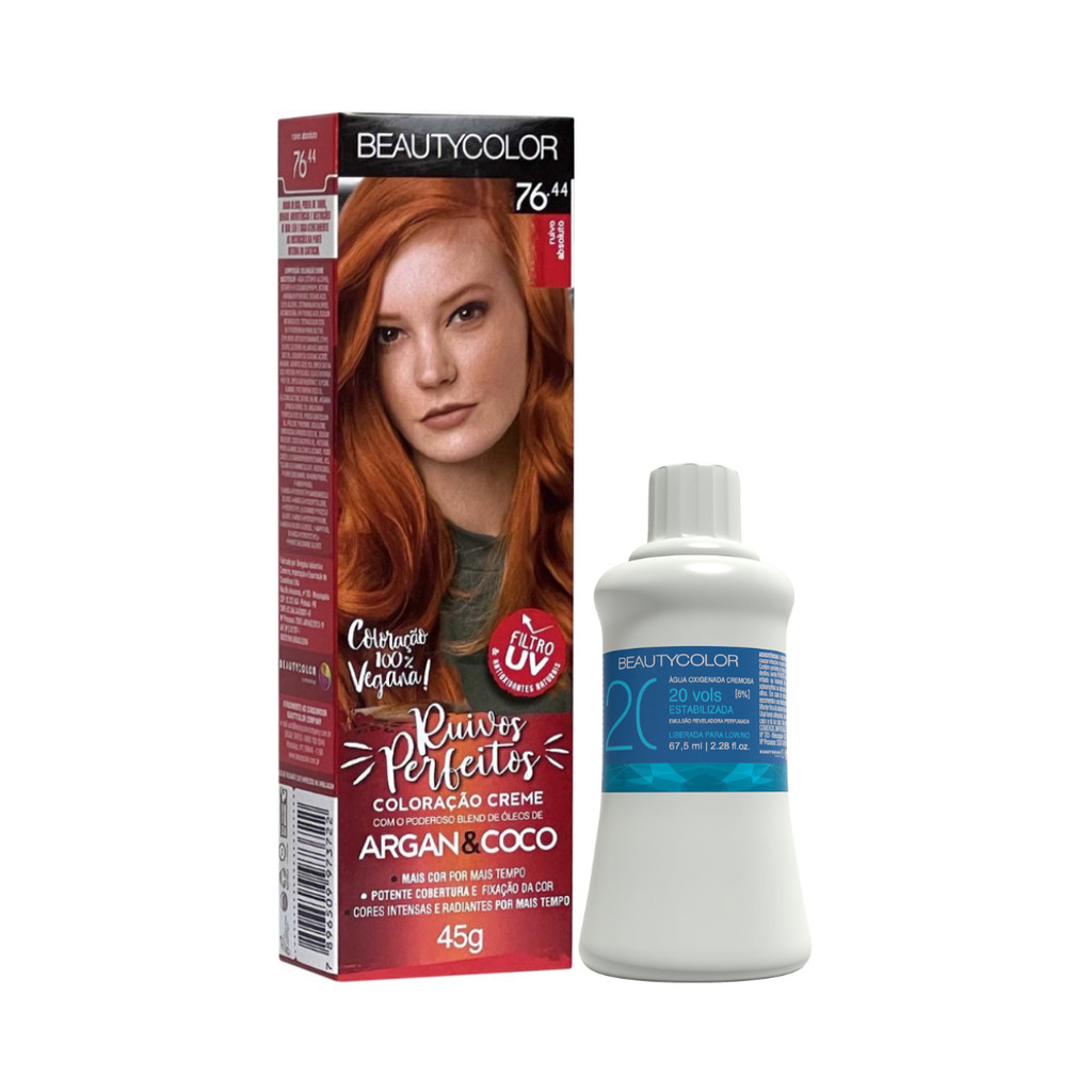 Coloração Beautycolor 76.44 Ruivo Absoluto + OX | Shopee Brasil