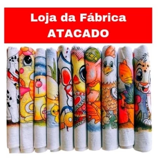 10 Pano de Prato Copa Pano 100% Algodão Estampas Variados Guardanapo Bainha Kit Com 10 Panos