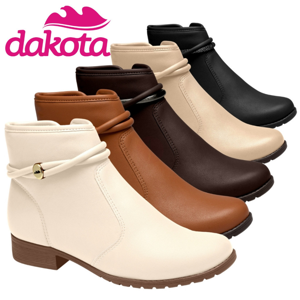Bota Dakota Morino Feminina Original Coturno Inverso Cano Baixo Salto Baixo Botinha Cuturno Coturninho