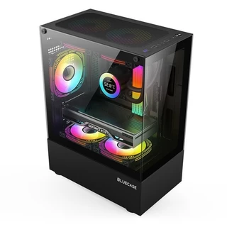 GABINETE GAMER BG-053 NUKER PRETO BLUECASE - S/ FONTE S/ FAN/ VIDRO / USB 3.0 / MICRO-ATX / MINI-ITX