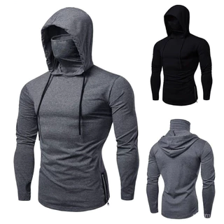Camisa De Botão Esportivo Masculino Com Capuz E Abertura Aberta Manga Comprida