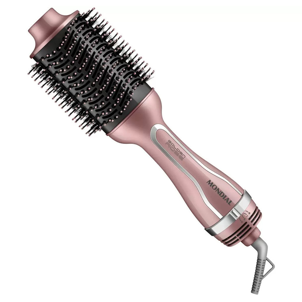 Escova Secadora e Modeladora Mondial Golden Rose ES-02 Bivolt 1200W 3 Níveis de Temperatura Tourmaline Íon