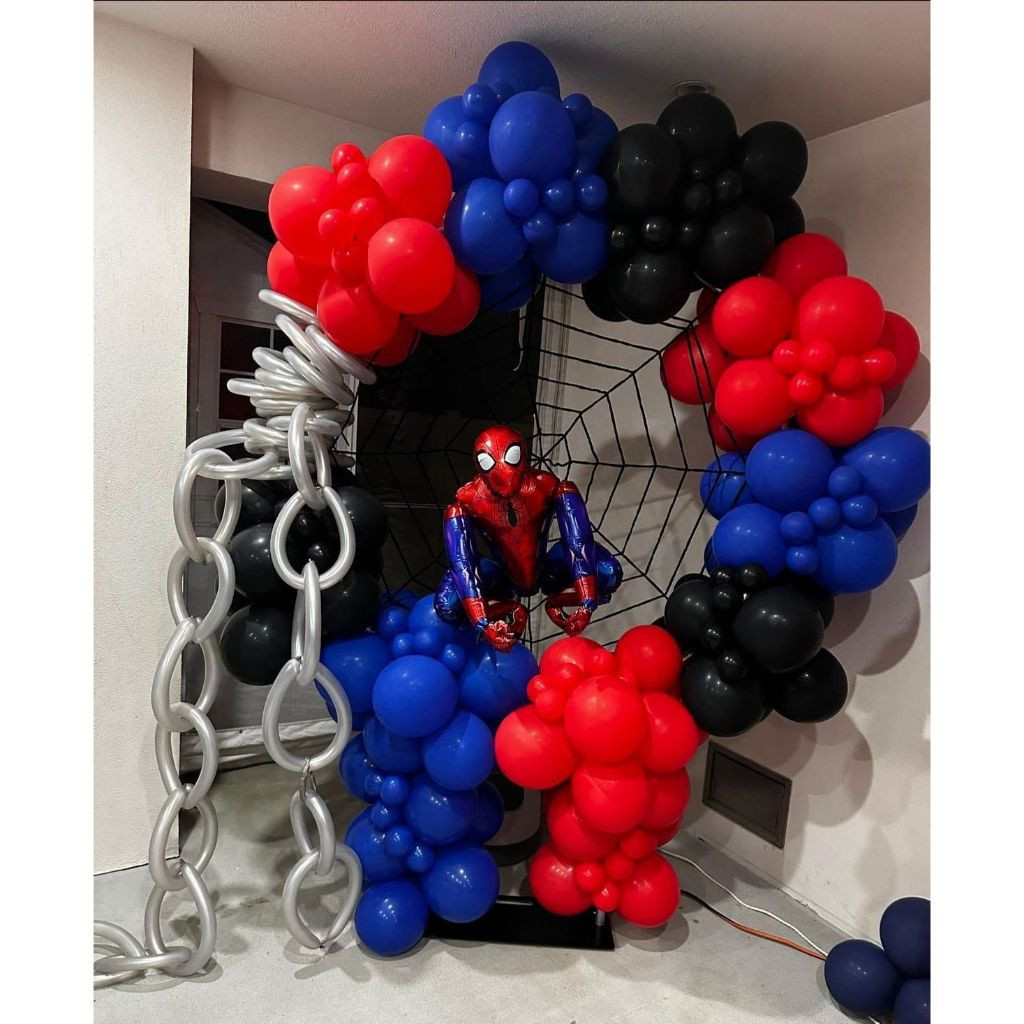 Arco Desconstruído Balão de aniversário Homem Aranha Azul + Vermelho ...
