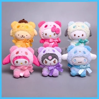 Coleção Sanrio 12cm Boneca De Pelúcia Brinquedo Plushie Kuromi Mini Moe Pendant Série Recheada